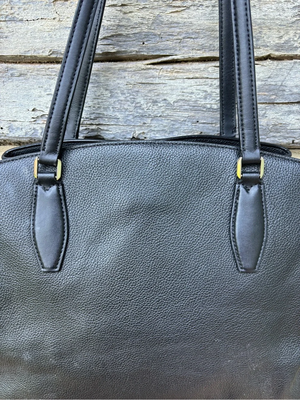 kate spade Soft Black Pebbled Leather Shoulder Tote